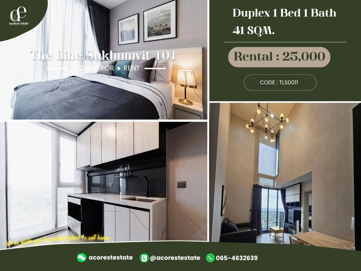 ✨🌷 For Rent The Line Sukhumvit 101✨🌷 Duplex 1 Bed 1 Bath | Size 41 Sq.m. | Floor 35 ✨🌷 For Rent The Line Sukhumvit 101✨🌷 Duplex 1 Bed 1 Bath | Size 41 Sq.m. | Floor 35