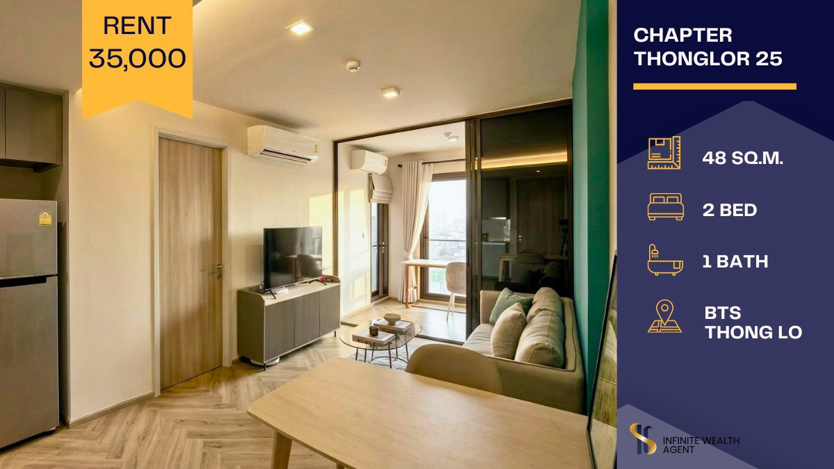 ✨ Rare Corner Unit in Thonglor | Chapter Thonglor 25 2 Bed (48 sqm) Fully Furnished with BTS Shuttle • 35k/mo Free Viewing, Book Now! 📲 ✨ Rare Corner Unit in Thonglor | Chapter Thonglor 25 2 Bed (48 sqm) Fully Furnished with BTS Shuttle • 35k/mo Free Viewing, Book Now! 📲