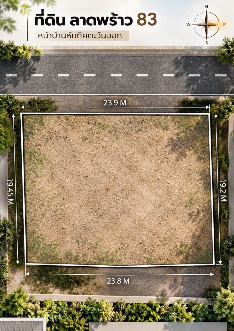 Land for Sale in Lat Phrao 83 with Flexible Development Potential for Business or Investment Land for Sale in Lat Phrao 83 with Flexible Development Potential for Business or Investment