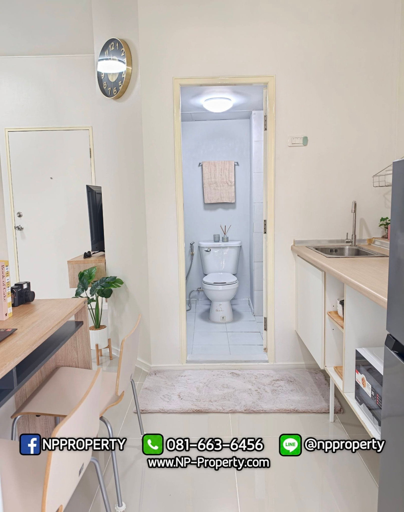 🔥🏡 890,000 บาท! ห้องมินิมอลชั้น 1 เพดานสูง วิวโปร่งโล่ง ไม่มีตึกบัง! 😍🤍✨ – รูปที่ 3