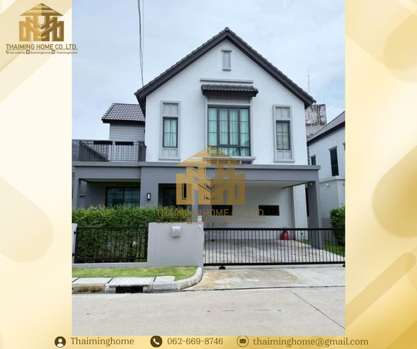 For rent, 2-story detached house, ready to move in, 3 bedrooms, 3 bathrooms, 2 parking spaces, Saransiri Ramkhamhaeng Project, near Suvarnabhumi Airport (TH8-9026)