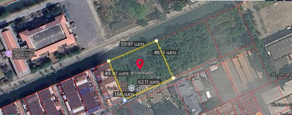 🔥 Land in a prime location (Soi Sukhumvit 25, Garrison), opposite the Naval Academy, Samut Prakan, near BTS Naval Academy Station, only 280 meters!  1 rai 3 ngan 15 sq m ME-