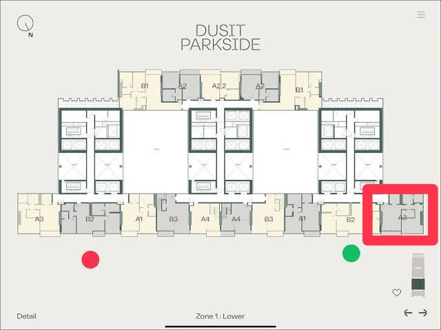 Rare Layout Dusit Parkside 1bed 77sqm office side 37.5mb call 0886166564