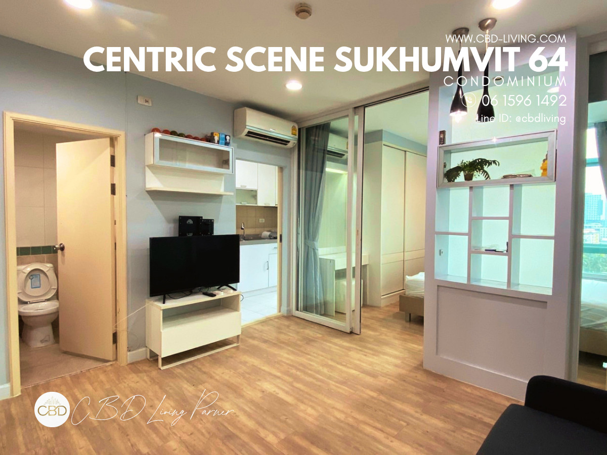 For rent, available, ready to move in, Centric Scene Sukhumvit 64, size 34 sq m, 1 bedroom, 12,000