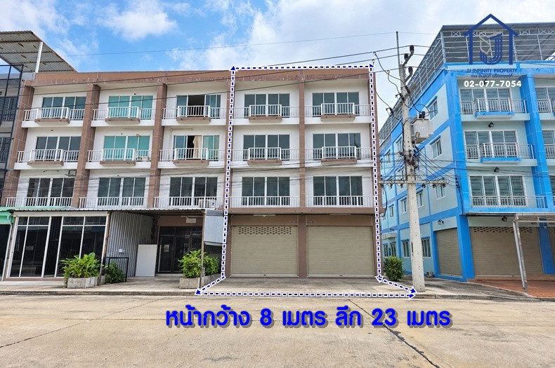 ขายอาคารพาณิชย์ 4 ชั้น โครงการมั่งมีนคร 2คูหา 48.4 ตร.ว. หลังมุม ถนนพหลโยธิน คลองหนึ่ง  ใกล้ม.ธรรมศาสตร์ 