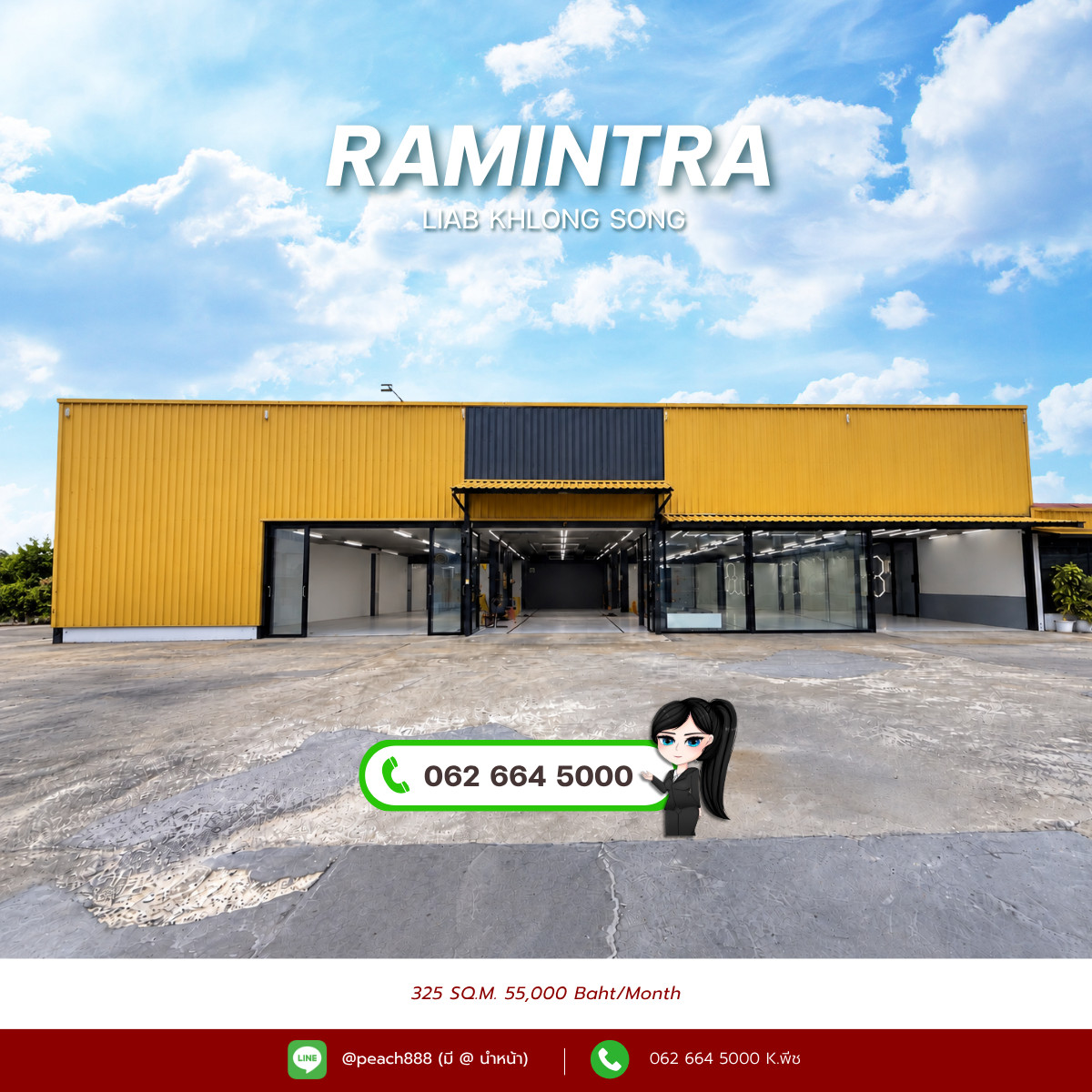 Area for rent 325 sq m | near Jazz Green Village Khubon, along Khlong Song, Ramintra, Phraya Suren📍