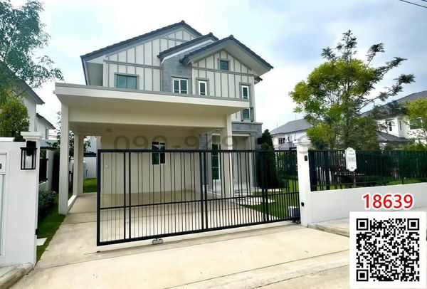 For rent, 2-story detached house, Villaggio 3 Srinakarin - Bangna, corner house, near Mega Bangna (ready to move in)