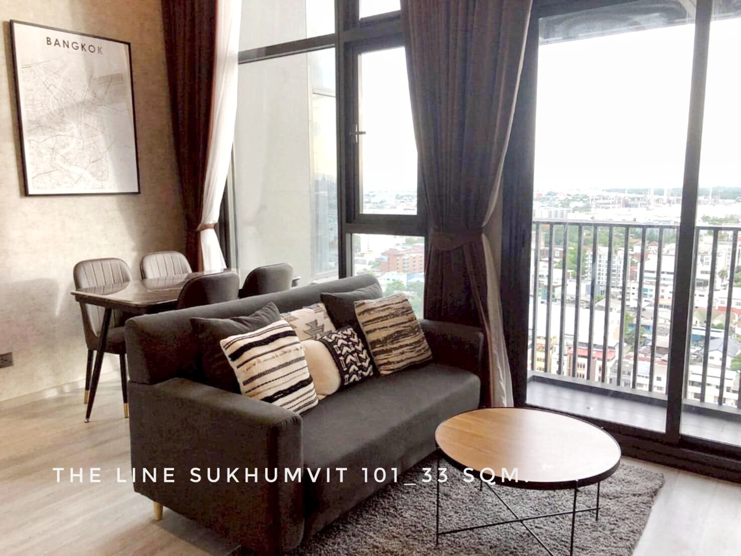 🎉For RENT, high rise condo 1 bedroom at The Line Sukhumvit 101 near Ture Digital Park and BTS Punnawithi