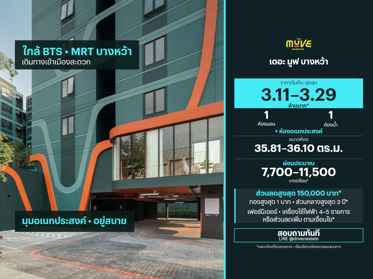 Condo for sale The Move Bang Wa 35.81–36.10 sq m. Condo for sale The Move Bang Wa 35.81–36.10 sq m.