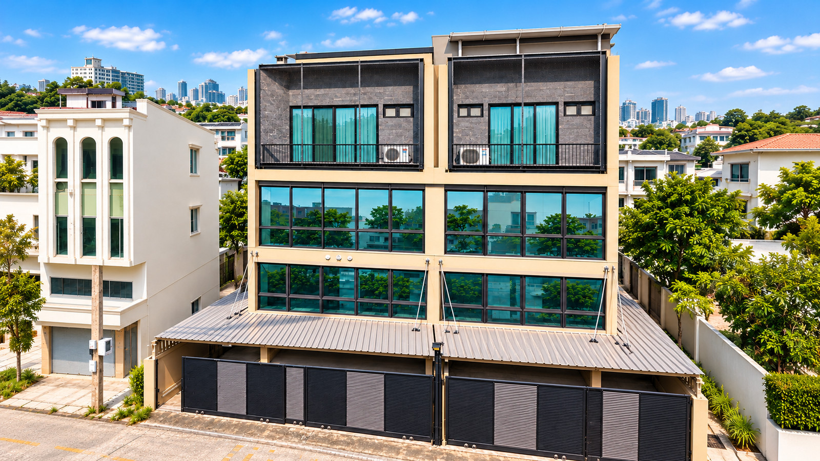 Home office for rent, 4 floors, Sukhumvit 101 | 350 sq m. | 3 bedrooms, 5 bathrooms | 4 car parking spaces | 120,000 baht/month Apartment101巷四层住办楼｜350平方米｜3卧4卫｜4个停车位｜月租120,000泰铢 For Rent: 4-Storey Home Office, Sukhumvit 101 | 350 sq.m. | 3 Beds, 4 Baths |