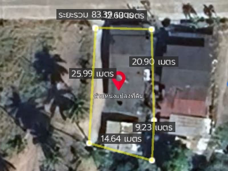 ขายที่ดินพร้อมบ้าน หนองขาม ศรีราชา ชลบุรี 95 ตร.ว. หน้าวัดโค้งดารา ติดถนน
