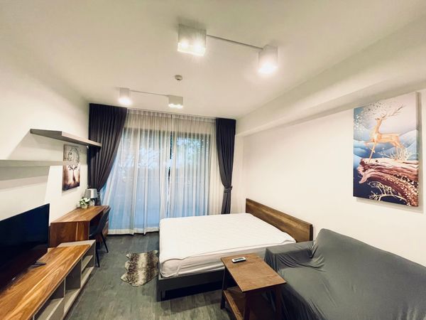 P-57160 คอนโดให้เช่า The Lofts Ekkamai ใกล้ BTS เอกมัย | เฟอร์+เครื่องใช้ไฟฟ้าครบมีเครื่องซักผ้า Line@easythaihome 085-592-2897 