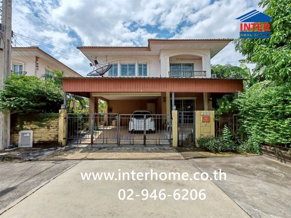 2-story detached house, 58.5 sq m, Passorn Prestige Village, On Nut Soi 8, near Seacon Square. Soi Chalerm Phrakiat Rama 9, Soi 87, On Nut Road, Chaloem Phrakiat Rama 9 Road, Prawet District, Bangkok