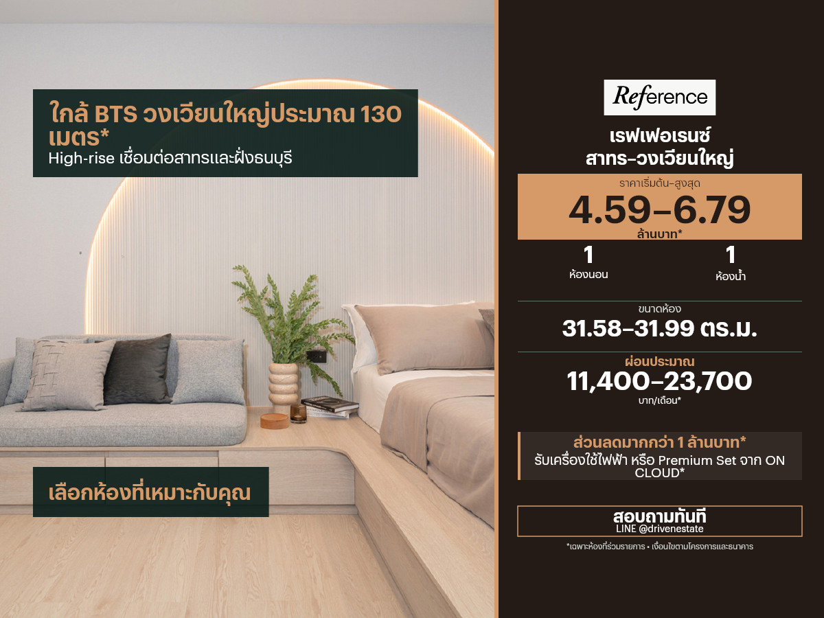 Condo for sale Reference Sathorn–Wongwian Yai 31.58–31.99 sq m.