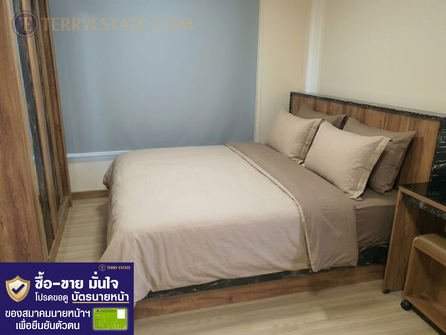 For Rent, Plum Condo, Phahonyothin 89, newly renovated, corner room, size 28 sq m, 7,300 baht/month, with furniture and appliances in new condition.