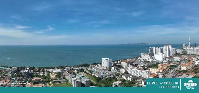 Copacabana Coral Reef 1BR, 42nd Floor, Direct Frontal Ocean View, Jomtien – รูปที่ 2