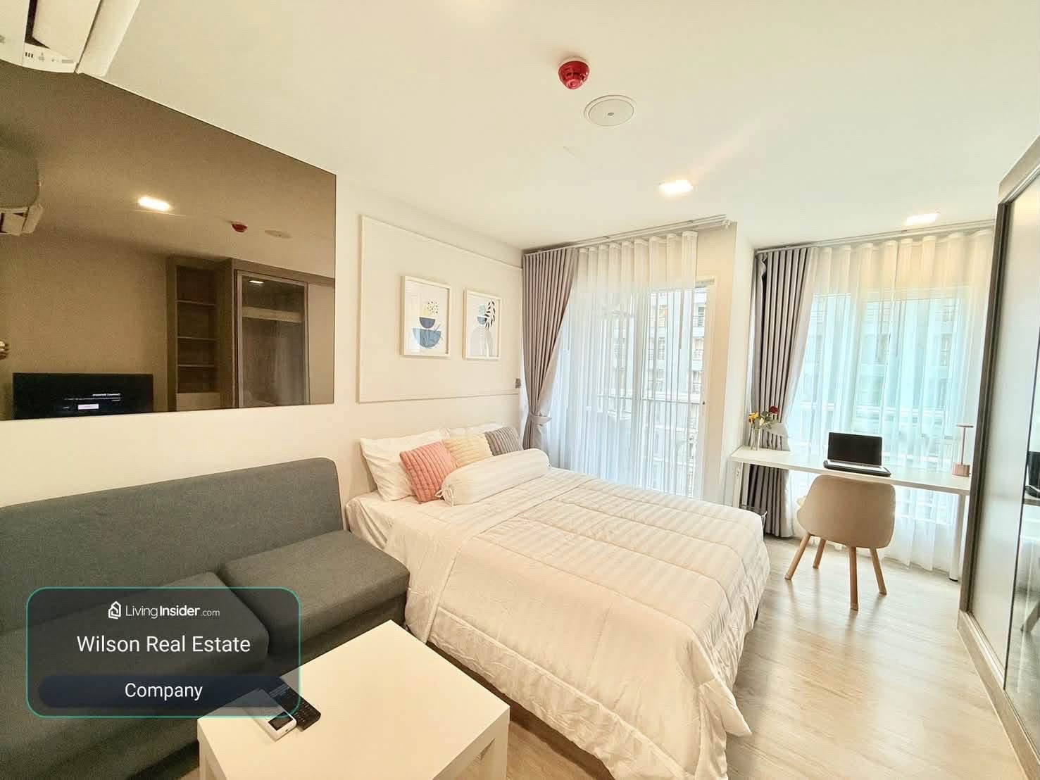 For rent, Kave Town Island, Building B, 6th floor, outside view room, 22 sq m, fully furnished, 11,000 baht/month, near Bangkok University. – รูปที่ 4