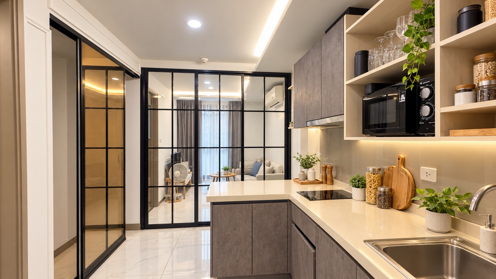 Condo for rent: Define, size 39.09 sq m., 1 bedroom, 1 bathroom, 1 storage room, rent 18,000 baht.