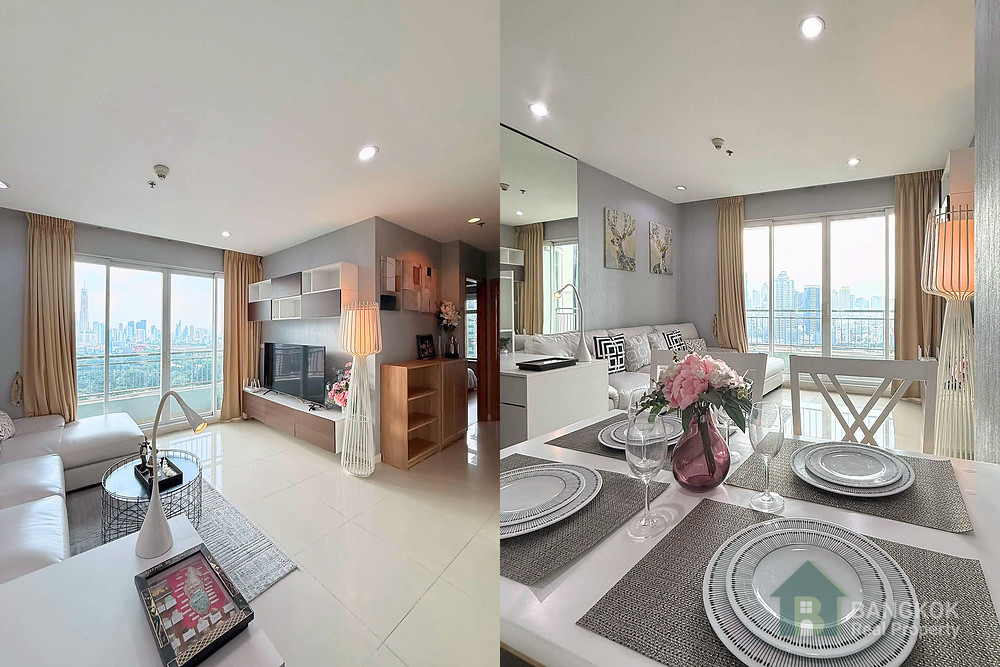 Circle Phetchaburi 36 |  ให้เช่าคอนโด ห้องมุม 2 ห้องนอน MRT เพชรบุรี