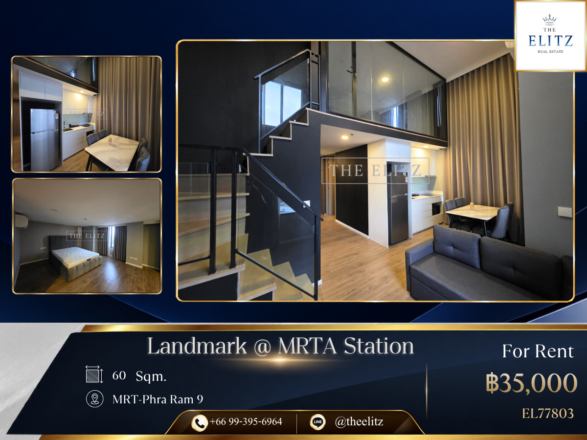 ✨ Brand-New Modern Landmark | Attached to Orange Line Metro Station - Brilliant High Ceiling Design | Short Distance to Central Rama 9 & New CBD - Exceptional Value ✨