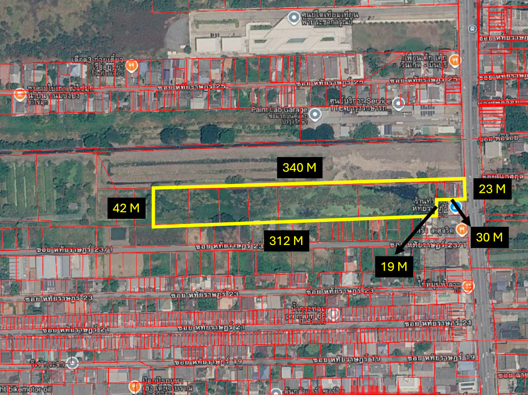 ขาย ที่ดิน ริมถนนหทัยราษฎร์ 8 ไร่ 3 งาน 36 ตรว ผังสีเหลือง เหมาะทำจัดสรร – รูปที่ 2