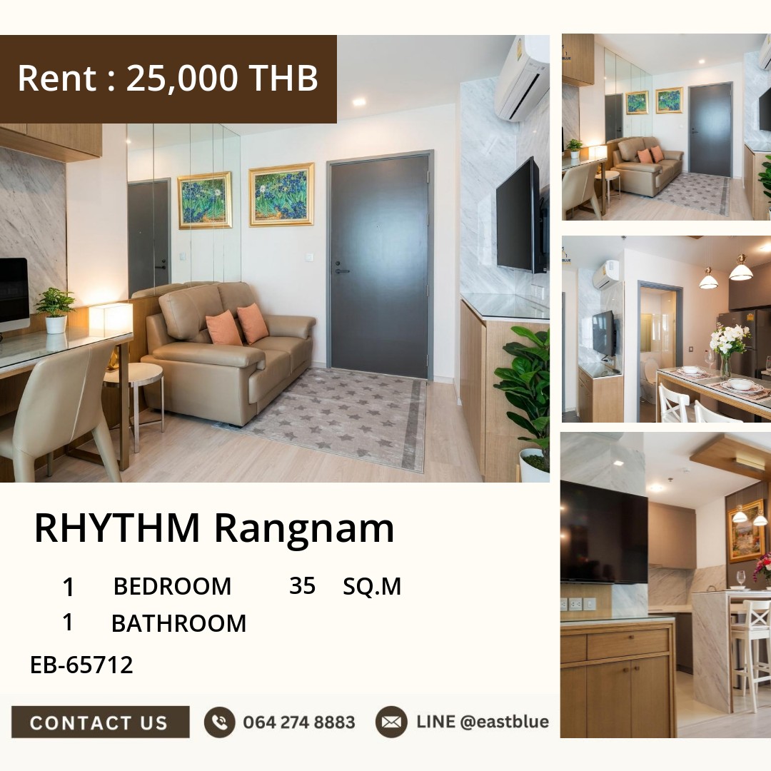 For Rent: RHYTHM Rangnam 1 Bed 35 sqm near BTS Victory Monument 25,000 THB/month For Rent: RHYTHM Rangnam 1 Bed 35 sqm near BTS Victory Monument 25,000 THB/month