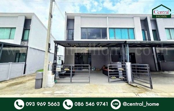 2-storey townhome, Pleno Tiwanon, Bang Kadi, corner house, good location next to Tiwanon-Pathum Thani Road.