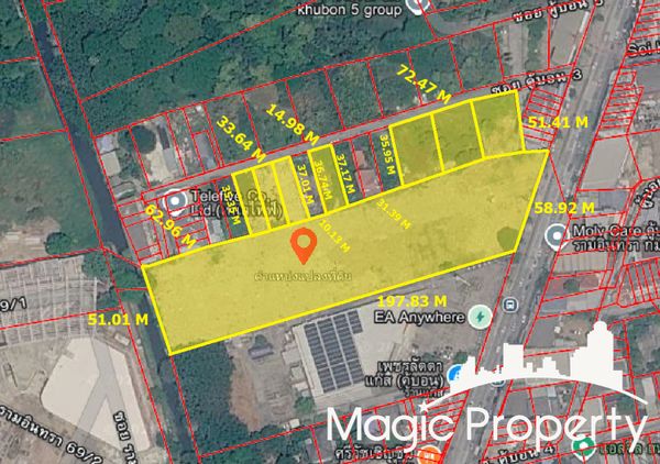 Land 9 Rai For Sale on Khu Bon Road, near Fashion Island & Promenade, Ram Inthra, Khan Na Yao, Bangkok 
