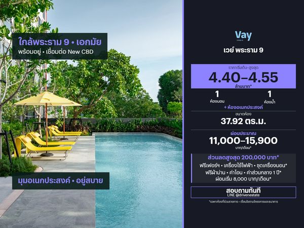 ขายคอนโด เวย์ พระราม 9 37.92 ตร.ม.