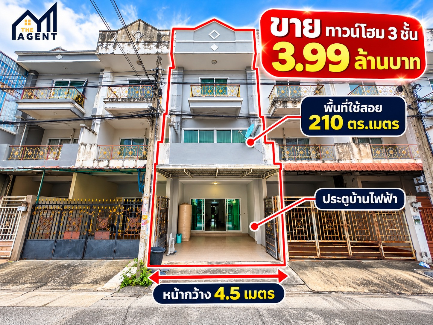 ขายทาวน์โฮม 3 ชั้น รีโนเวทใหม่ พร้อมอยู่ หลังเซ็นทรัลปิ่นเกล้า 4 ห้องนอน 3 ห้องน้ำ เพียง 3.99 ล้านบาท