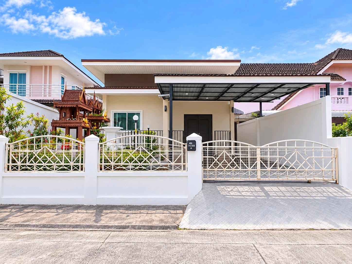 🟢 1-story detached house for rent, large and spacious, Chan Samut Srinakarin Village project, extra large land area up to 70 sq m, airy usable area, no flooding.