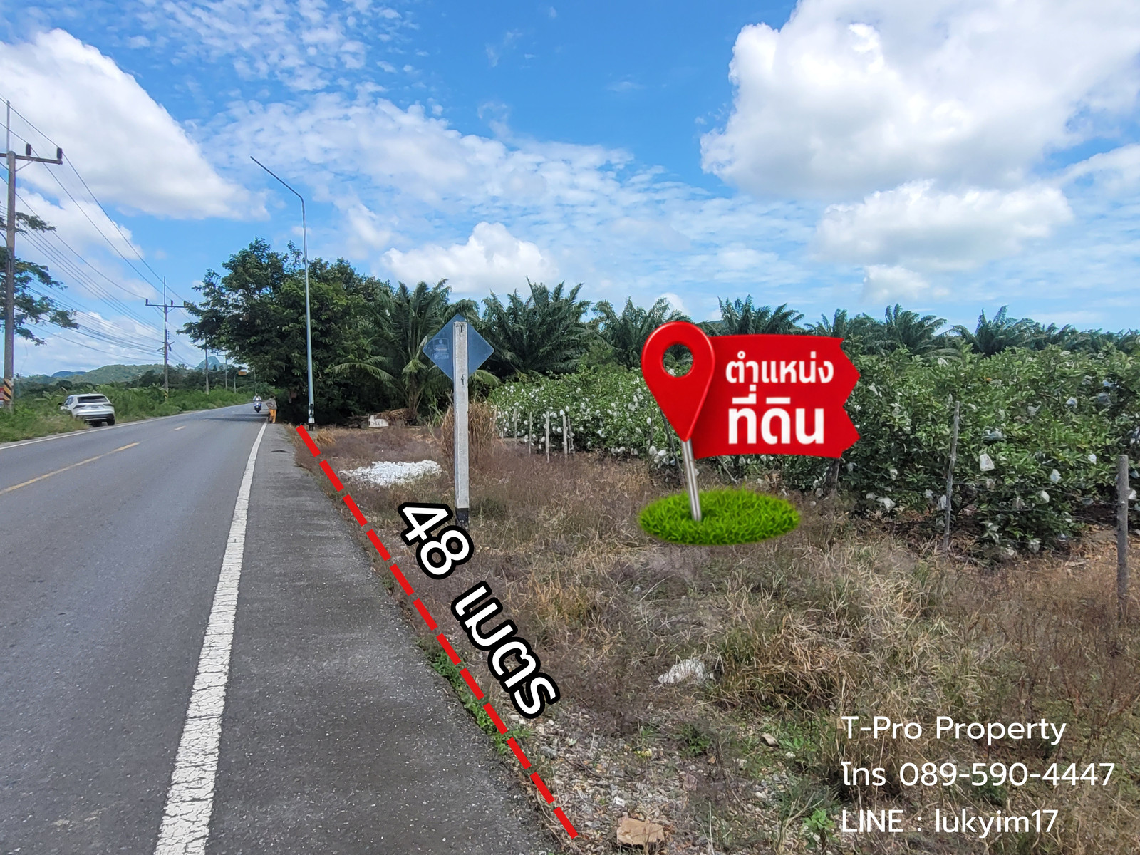 ที่ดินเปล่า หน้ากว้างสวยคิดถนนบางแพง-น้ำโฉ 48 เมตร ต.ท้องเนียน อ.ขนอม จ.นครศรีฯ – รูปที่ 2