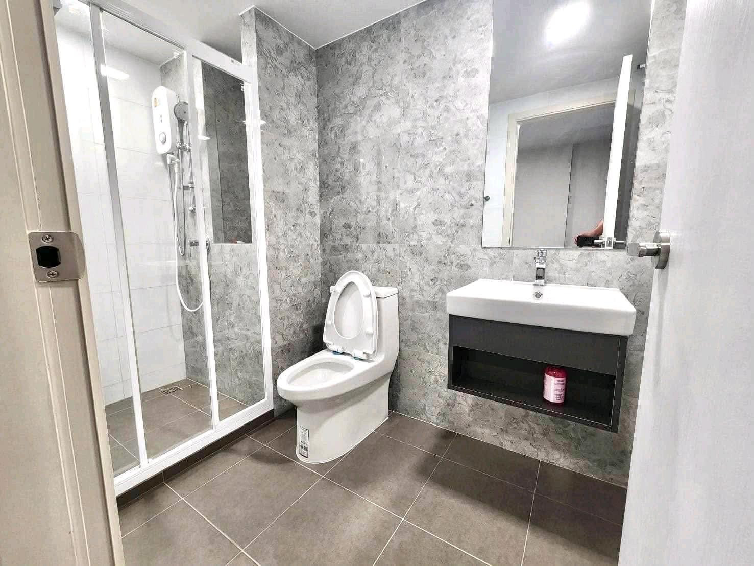 🌿🚇 Near MRT Srinuch, only 450 meters, garden view room, 4th floor, Building D, fully furnished, very soft bed, ready to move in! – รูปที่ 4