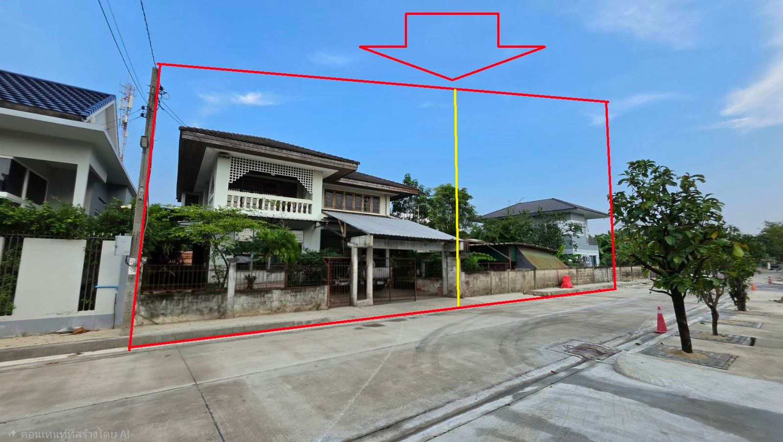 2-storey detached house for sale, 4 bedrooms, 4 bathrooms, with empty land next to the house, total area 130 sq m (2 title deeds next to each other)