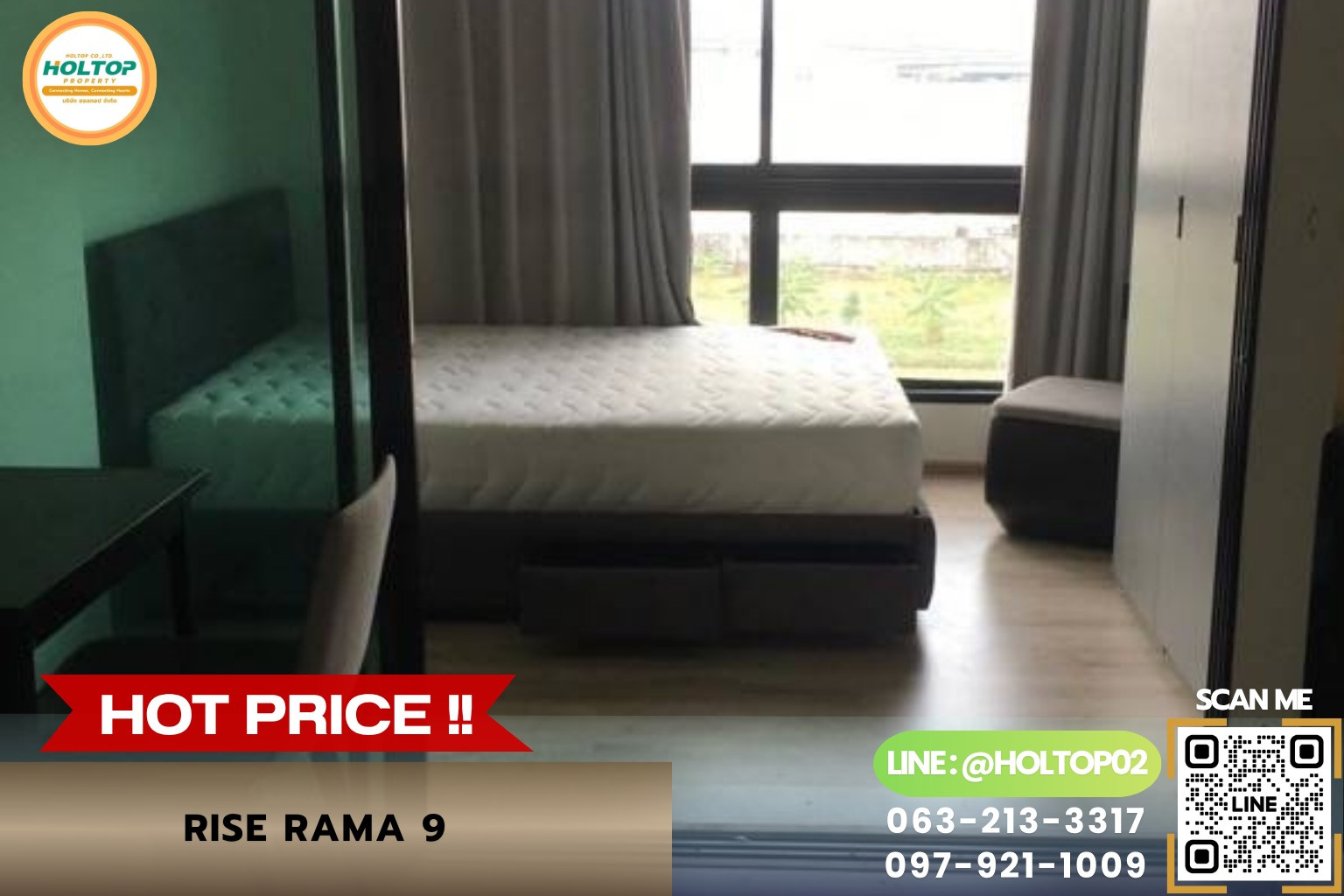 #R10968 ให้เช่าคอนโด Rise Rama 9