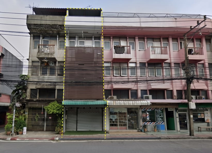 ขายอาคารพาณิชย์ 4 ชั้น 16 ตร.ว. ถ.ประชาราษฎร์บำเพ็ญ ตรงข้าม รร.จันทร์หุ่นบำเพ็ญ