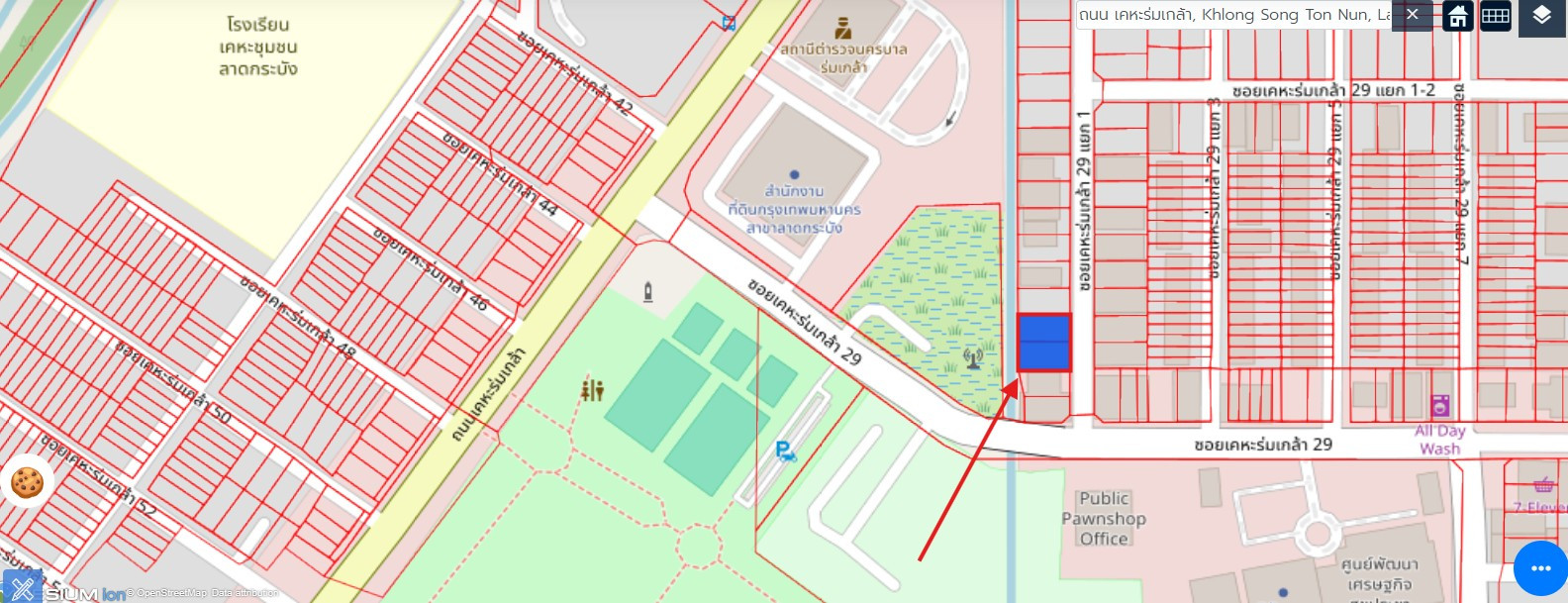 Empty land for sale, 96 sq m, Romklao Housing Estate, Lat Krabang, next to Her Majesty the Queens 60th Anniversary Garden. Empty land for sale, 96 sq m, Romklao Housing Estate, Lat Krabang, next to Her Majesty the Queens 60th Anniversary Garden.