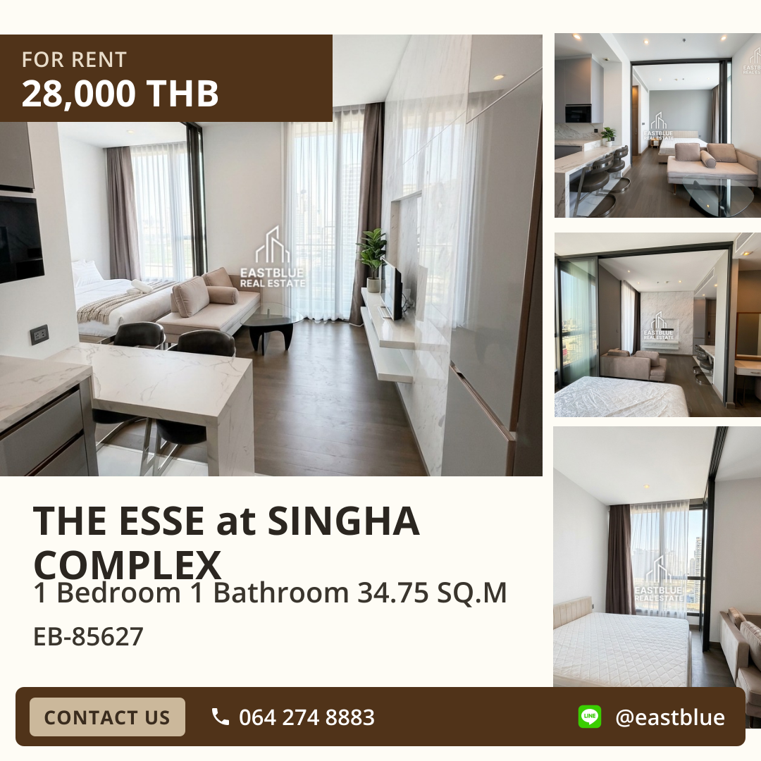 For Rent: Luxury 1-Bedroom Condo at THE ESSE at SINGHA COMPLEX near MRT Phetchaburi