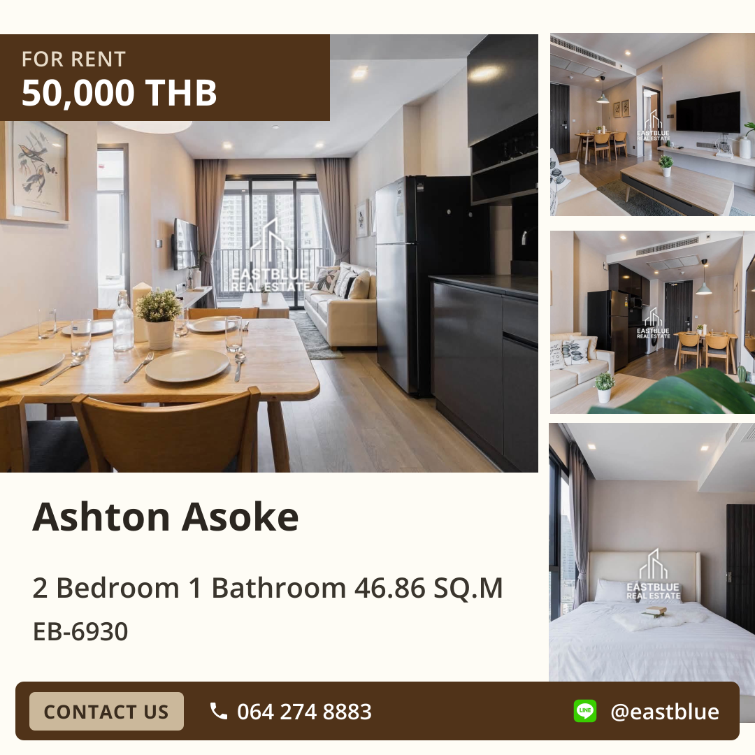 For Rent: Ashton Asoke 2 Bed 46.86 sqm near BTS Asoke 50,000 THB/month