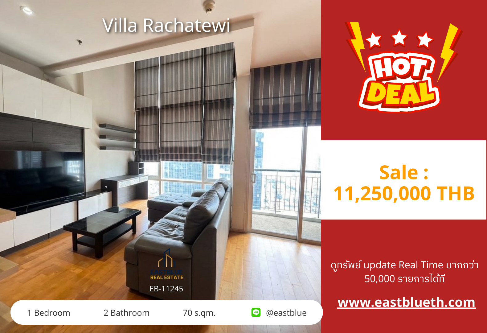 For Sale: Villa Rachatewi 1 Bed 70 sqm near BTS Ratchathewi 11.25M THB For Sale: Villa Rachatewi 1 Bed 70 sqm near BTS Ratchathewi 11.25M THB