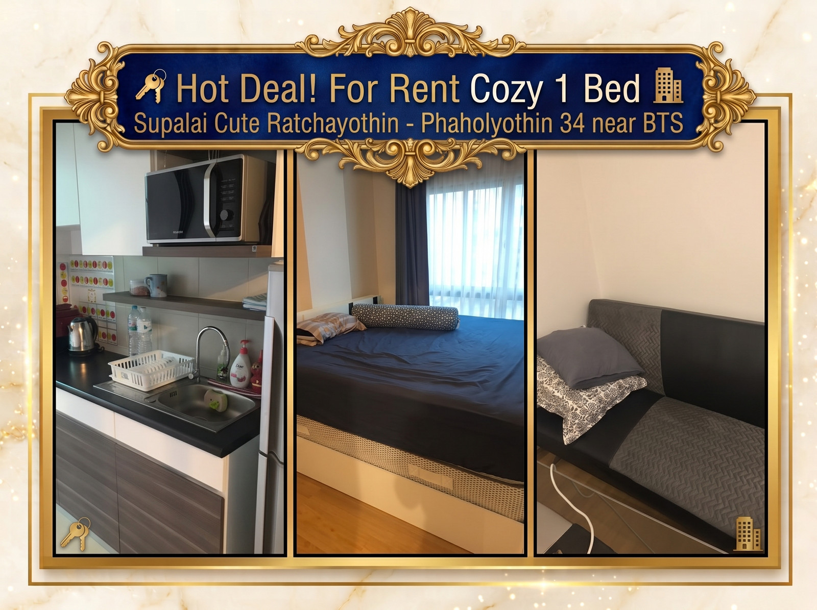 ✨Hot Deal! For Rent 1 Bed Supalai Cute Ratchayothin - Phaholyothin 34 Close to University and BTS✨ ✨Hot Deal! For Rent 1 Bed Supalai Cute Ratchayothin - Phaholyothin 34 Close to University and BTS✨