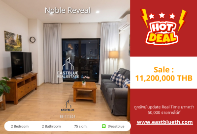 For Sale: Noble Reveal Condo 💎 2 Beds, Renovated, Corner Unit near Ekkamai BTS!