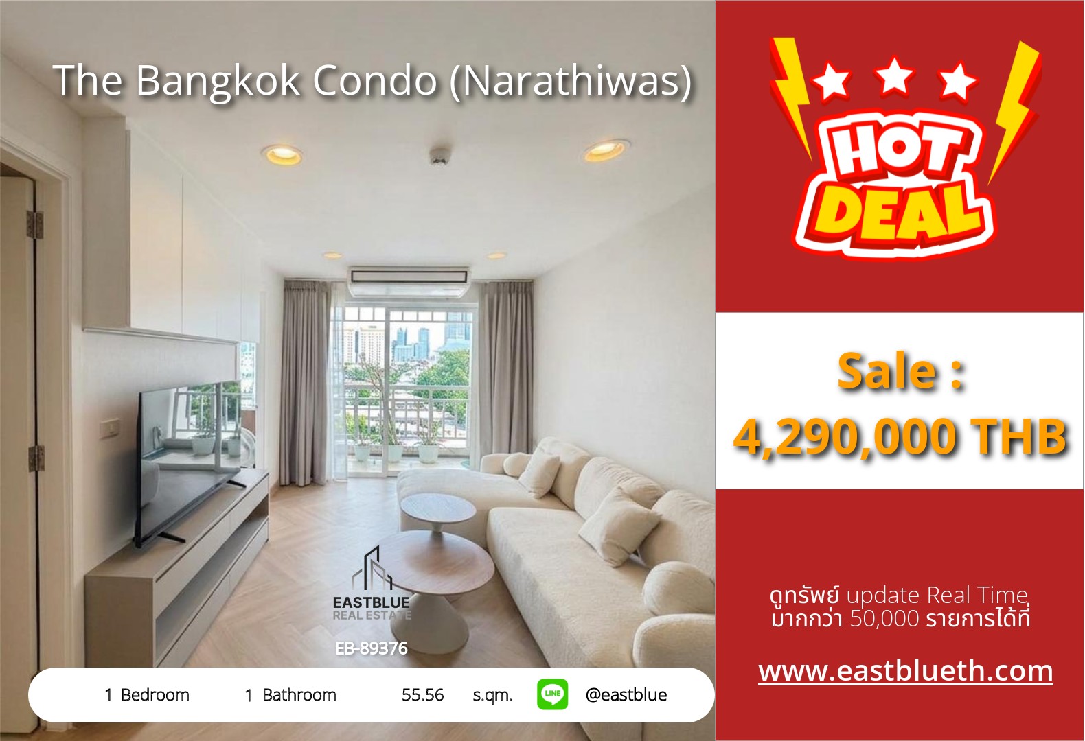For Sale: 1-Bedroom Condo at The Bangkok Condo (Narathiwas) in Sathorn