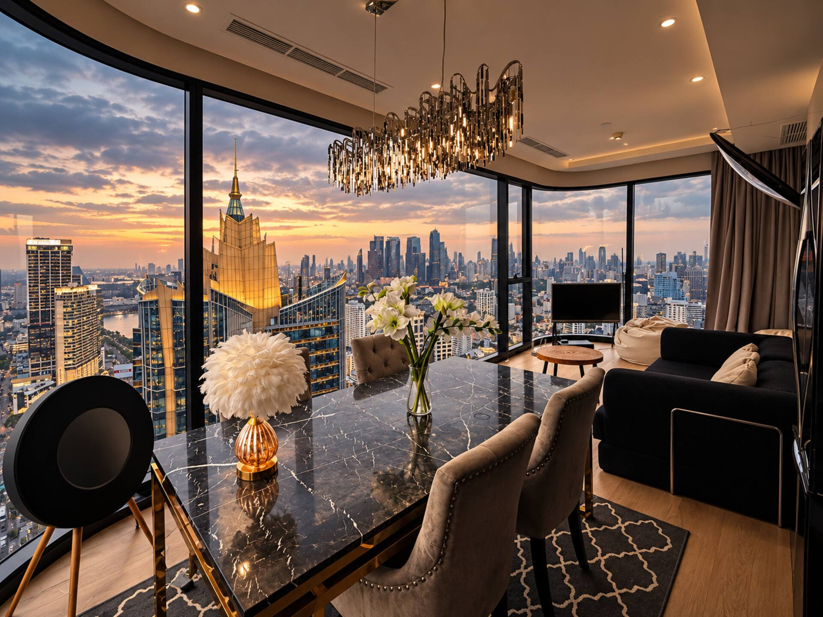 Ashton Asoke 2BR 2BA, 41st floor, 270° skyline view, next to MRT Sukhumvit and BTS Asok, utilities included Ashton Asoke 2BR 2BA, 41st floor, 270° skyline view, next to MRT Sukhumvit and BTS Asok, utilities included