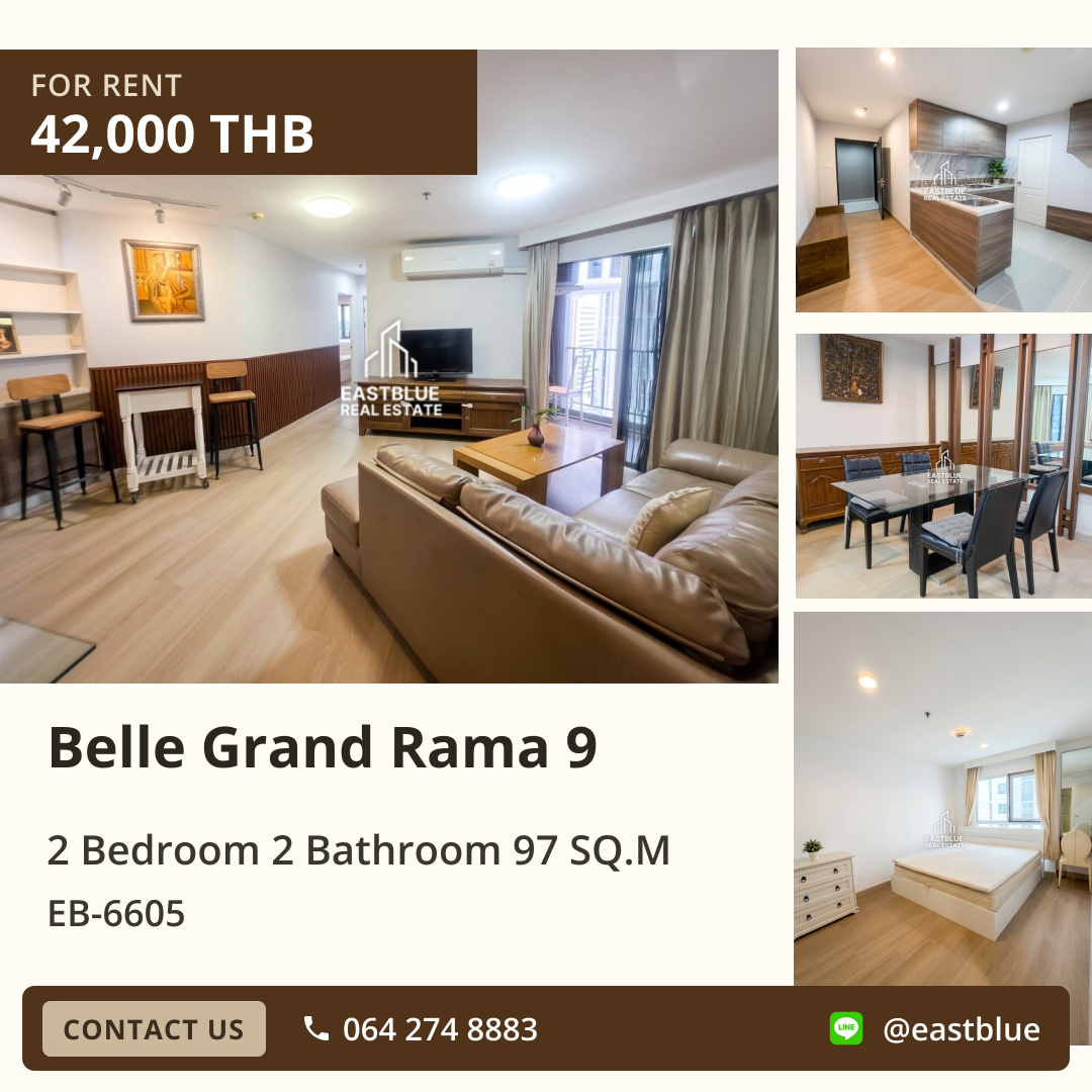 For Rent: Belle Grand Rama 9 2 Bed 97 sqm near MRT Rama 9 42,000 THB/month For Rent: Belle Grand Rama 9 2 Bed 97 sqm near MRT Rama 9 42,000 THB/month