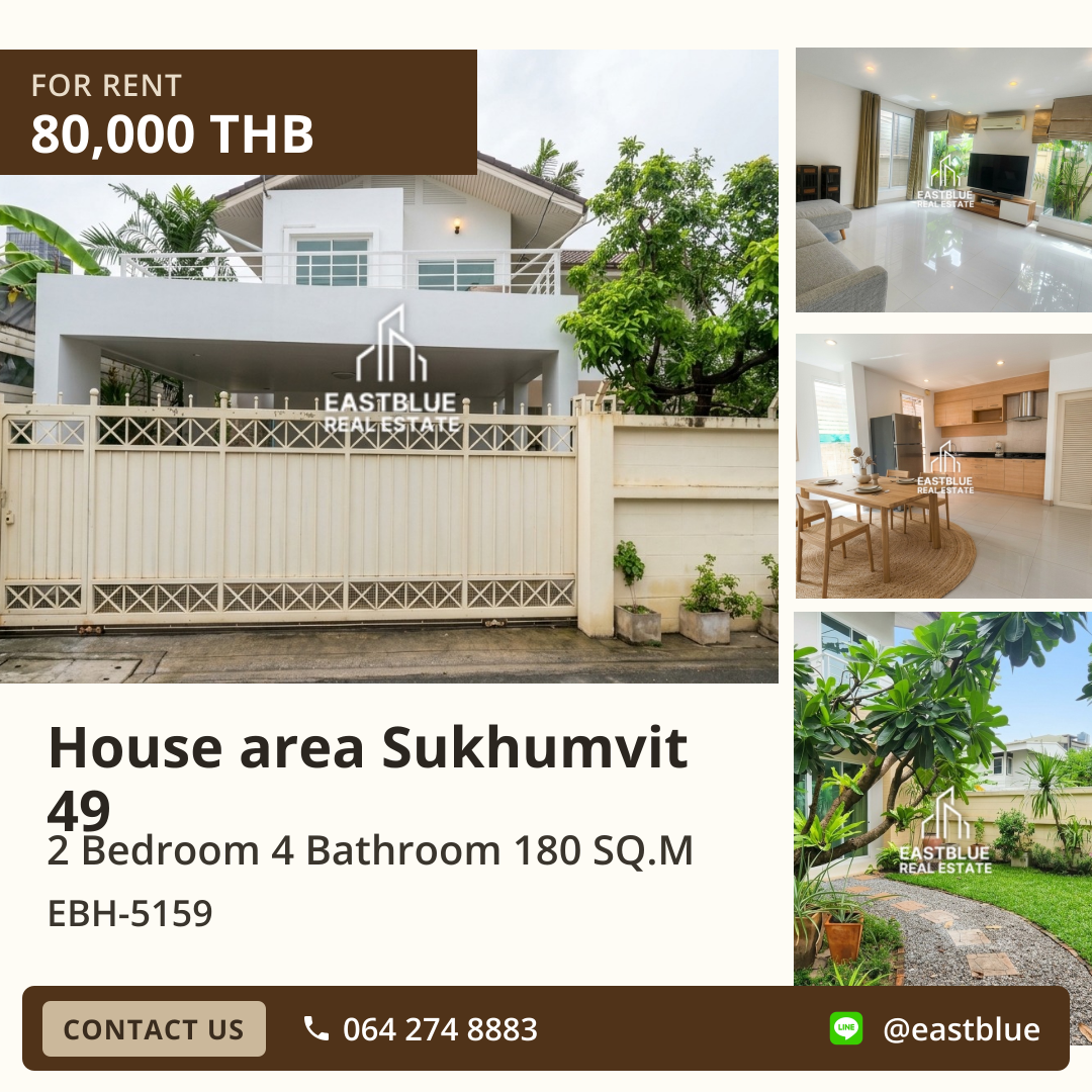 House for Rent: House area Sukhumvit 49 🏡 Fully Furnished in Ekkamai-Thonglor!