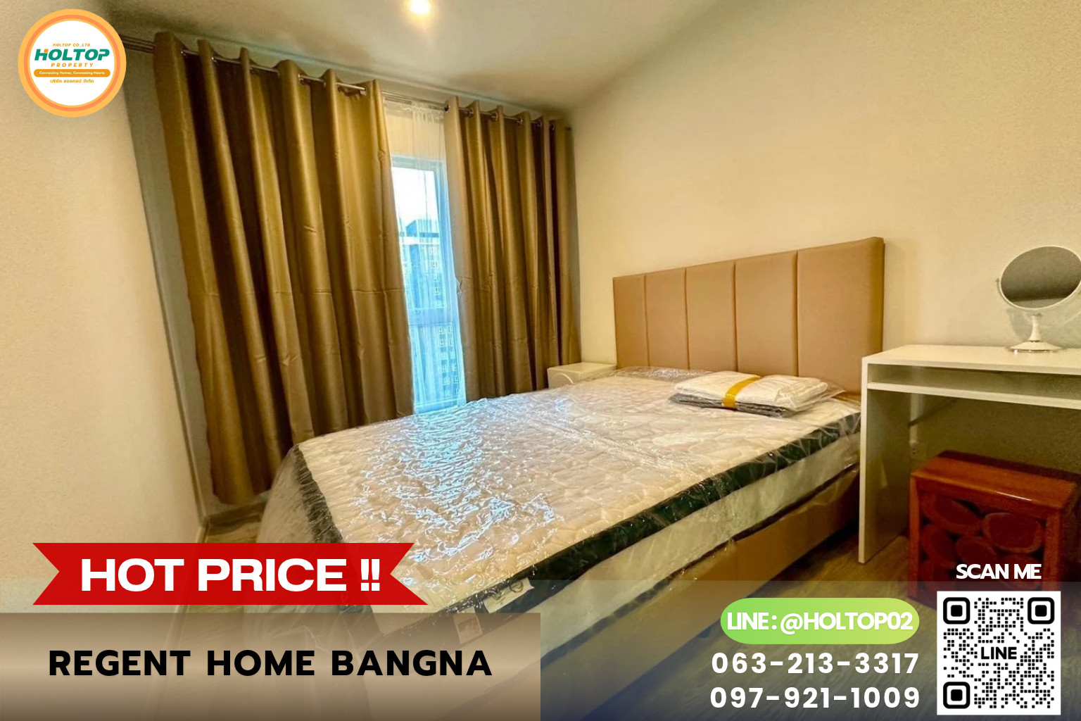 #E1728💕For Rent Condo Regent Home Bangna