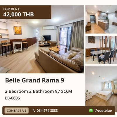 For Rent: Belle Grand Rama 9 2 Bed 97 sqm near MRT Rama 9 42,000 THB/month