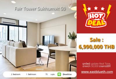 For Sale: Fair Tower Sukhumvit 50 2 Bed 75 sqm near BTS On Nut 6.99M THB