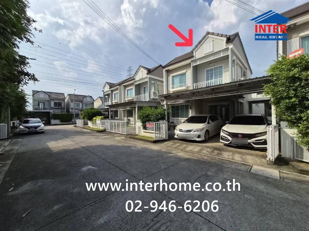 Twin house, 2 floors, 28 sq m, The Village Bangna - Wongwaen 2, near Mega Bangna, Soi Mahachai, Bangna-Trad Road, Km. 10, Bang Phli, Samut Prakan.